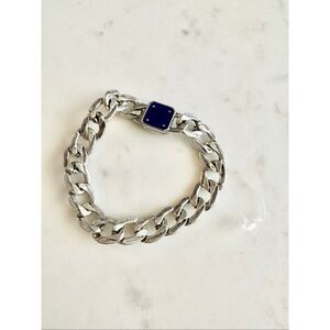 Nordstrom‘s mens chain-link bracelet with indigo blue clasp